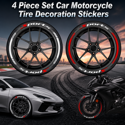 4 Piece Set Car Motorcycle Tire Decoration Stickers