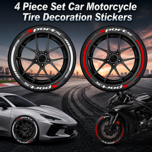 4 Piece Set Car Motorcycle Tire Decoration Stickers