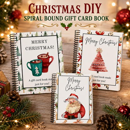 Christmas Gift Card Book, Diy Spiral Bound Gift Card Book