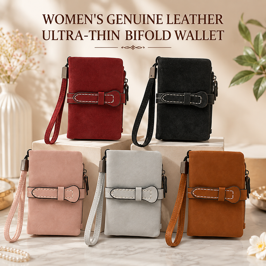 Women's Ultra-Slim Genuine Leather Bi-fold Wallet