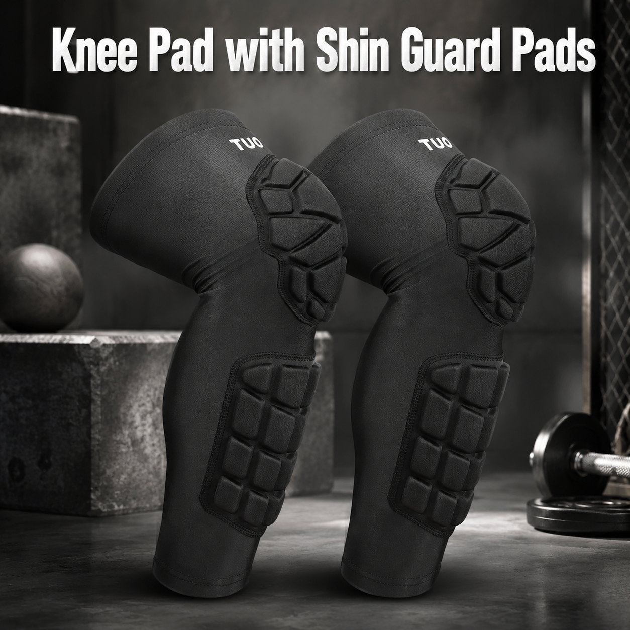 1 Pair Knee Pad with Shin Guard Pads
