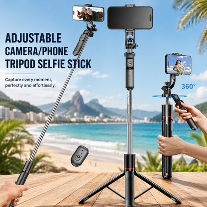 Adjustable Tripod/Selfie Stick for Cameras and Smartphones