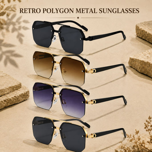 Unisex Retro Square Frame Sunglasses