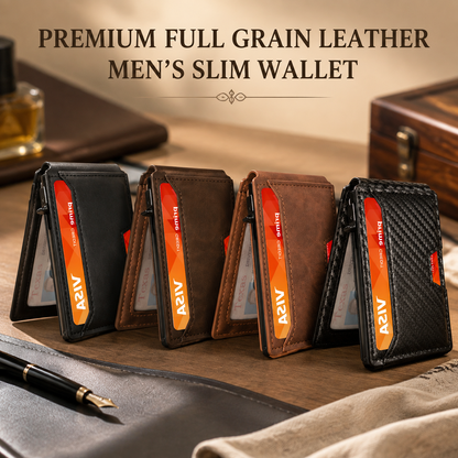 Premium Full-Grain Leather Men's Slim Wallet