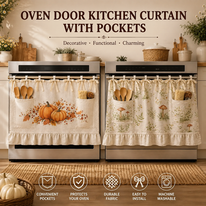 Oven valance with rod pocket—suitable for stovetops, ovens, and dishwasher cabinets