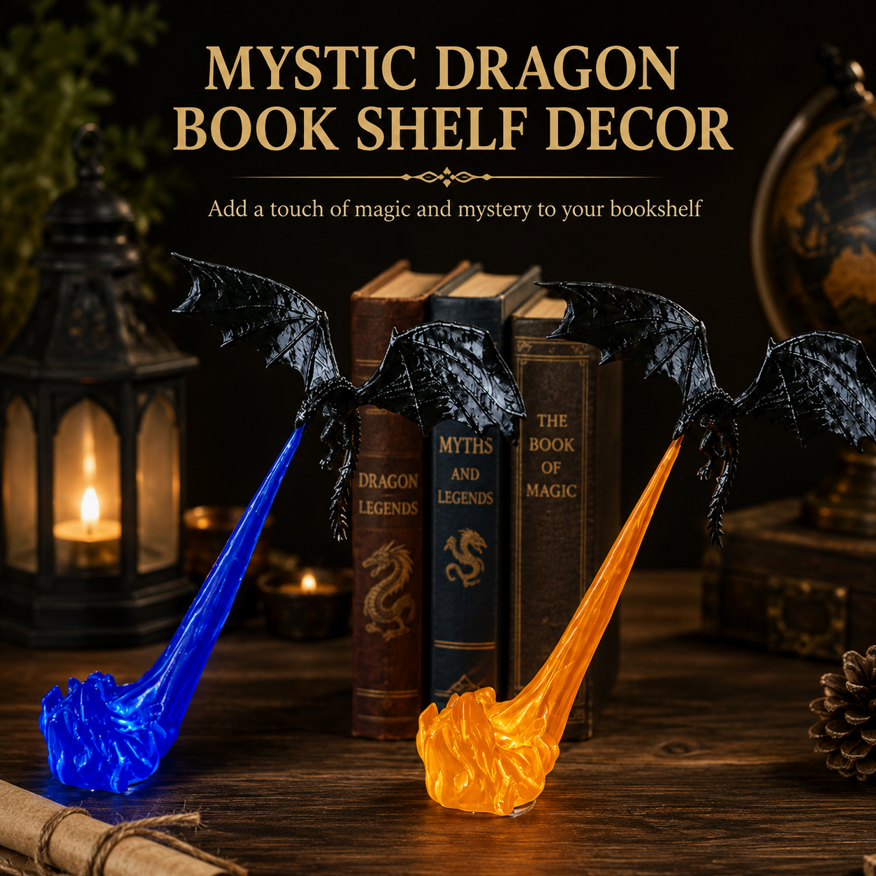 Mysterious Dragon Bookshelf Decoration