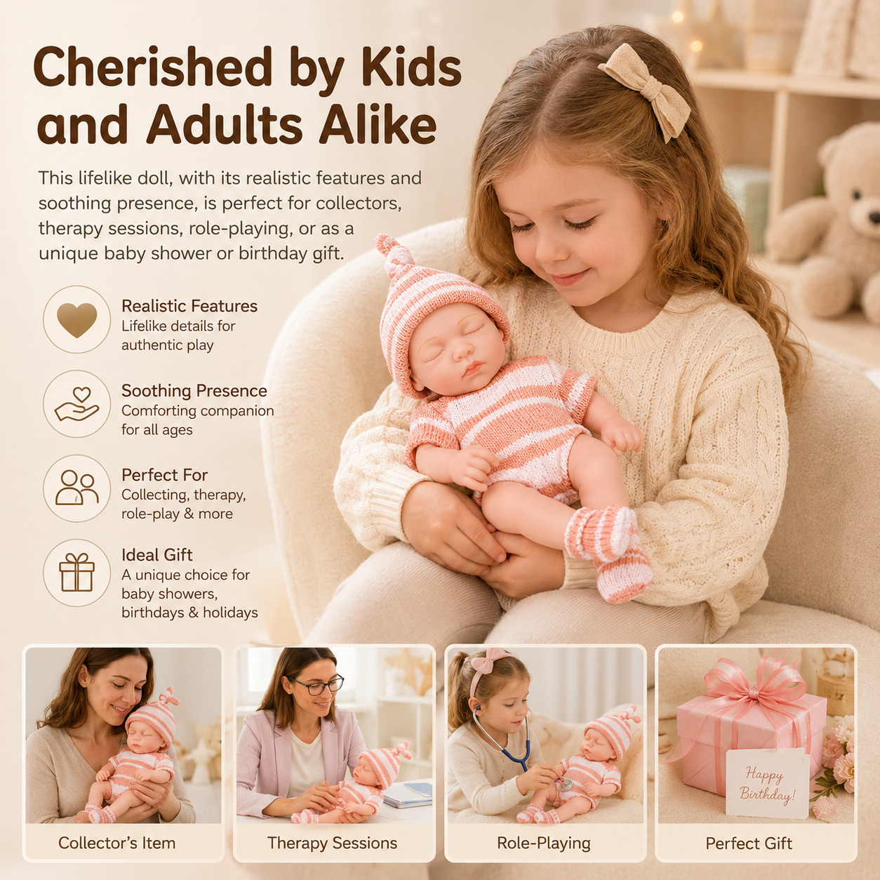 Mini silicone doll,Suitable as a birthday gift for children