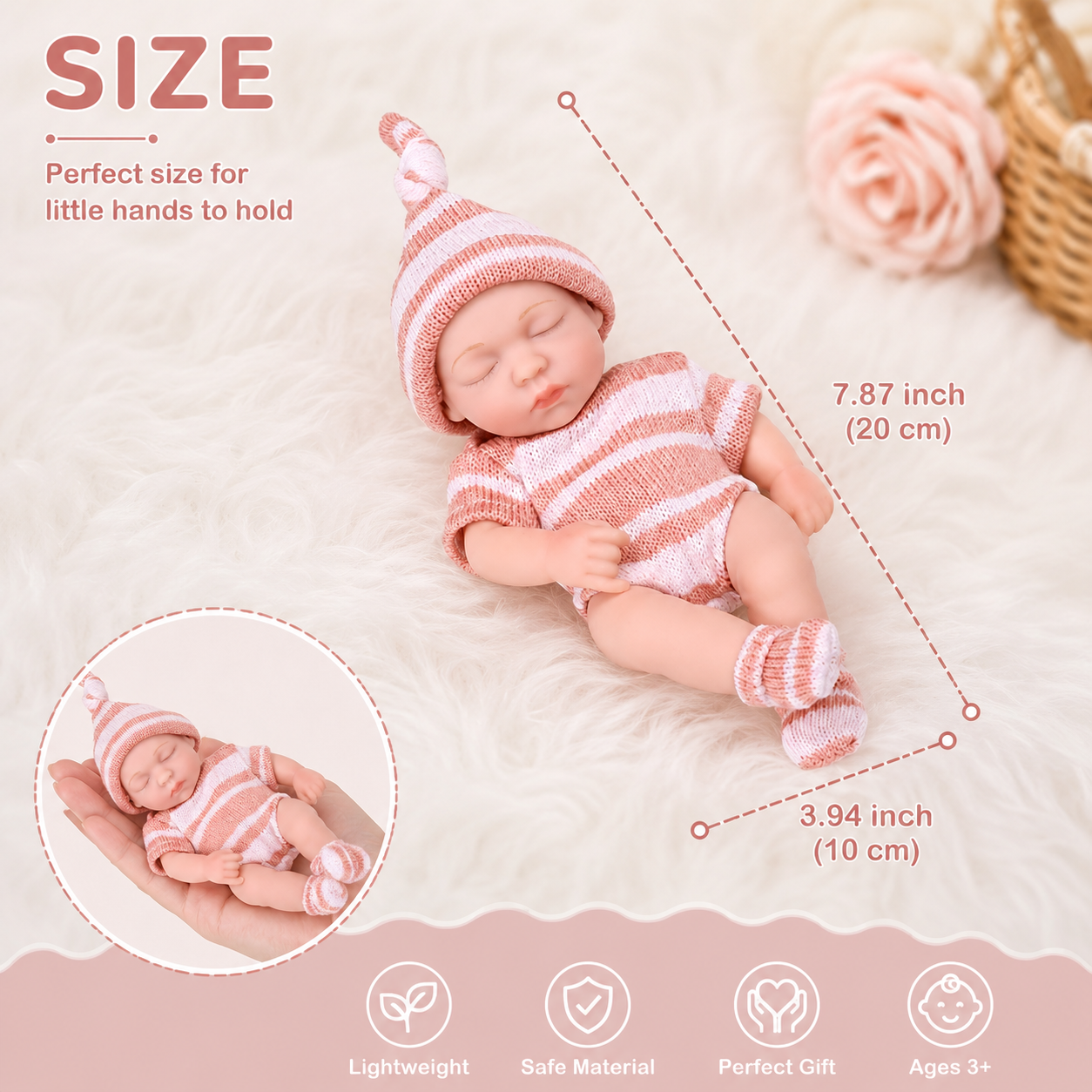 Mini silicone doll,Suitable as a birthday gift for children
