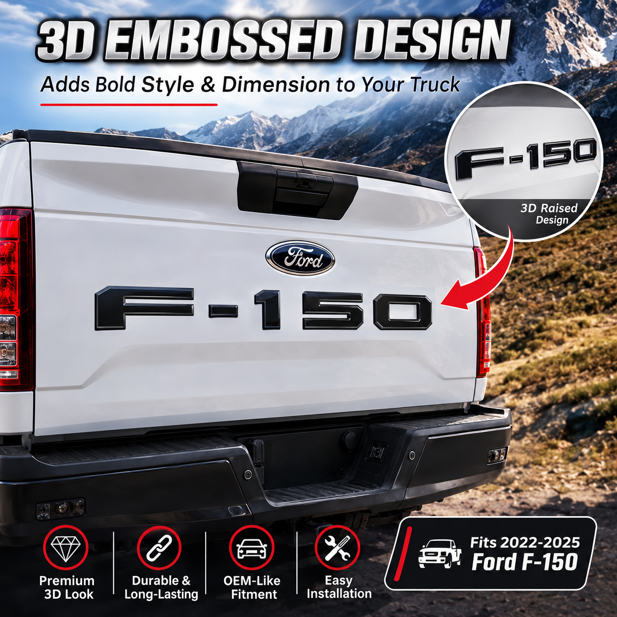 Ford F-150 Pickup Tailgate Letter Decals