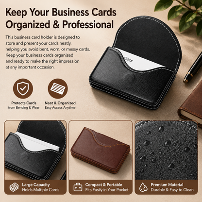 PU Leather Business Card Case,Pocket Name Card Holder Wallet for Purse