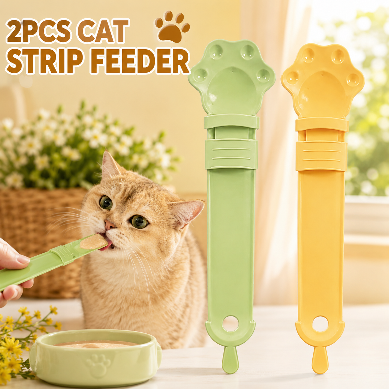 2PCS Cat Treat Dispenser Stick