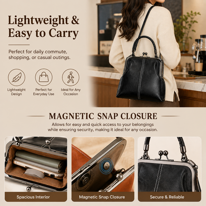 Retro style crossbody bag, fashionable and exquisite clip on bag