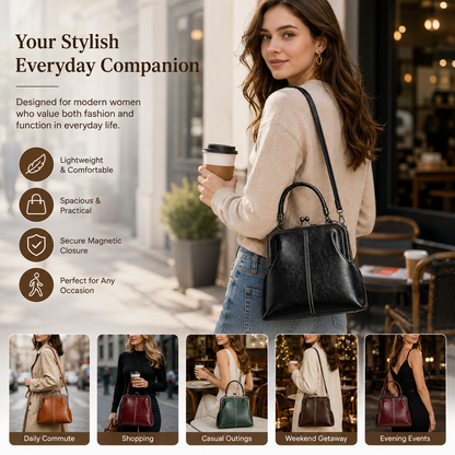 Retro style crossbody bag, fashionable and exquisite clip on bag