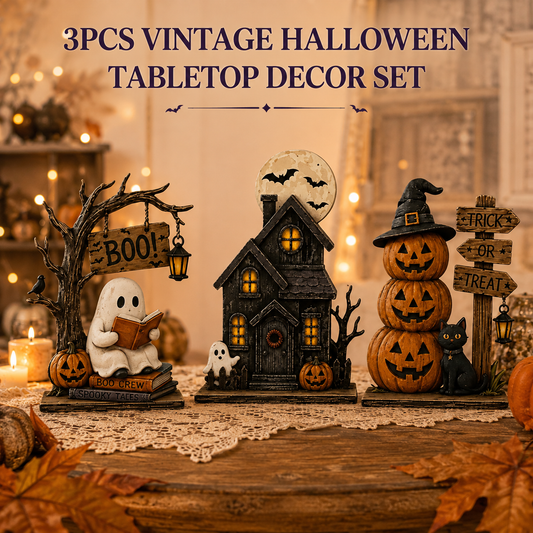 Vintage Halloween Tabletop Decor Set of 3