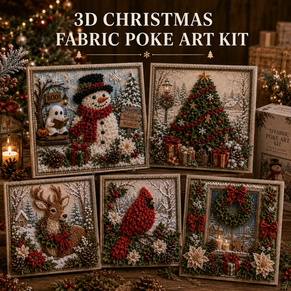 3D Christmas Fabric Poke Art Kit, DIY Snowman Embroidery Craft Kit