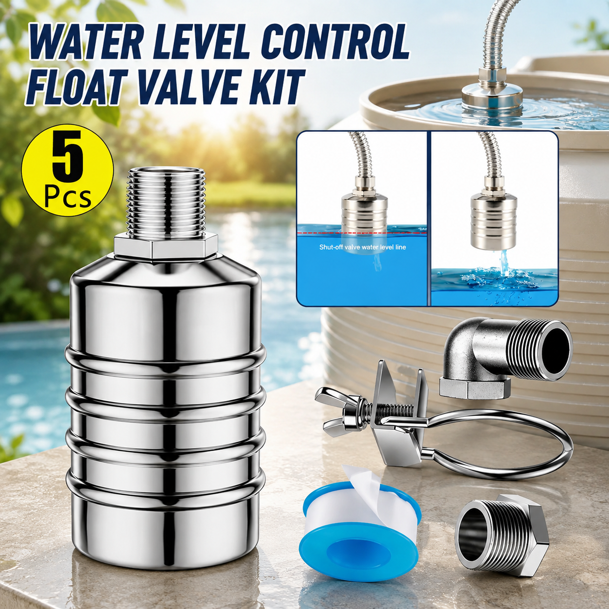 1Set Water Level Control Float Valve