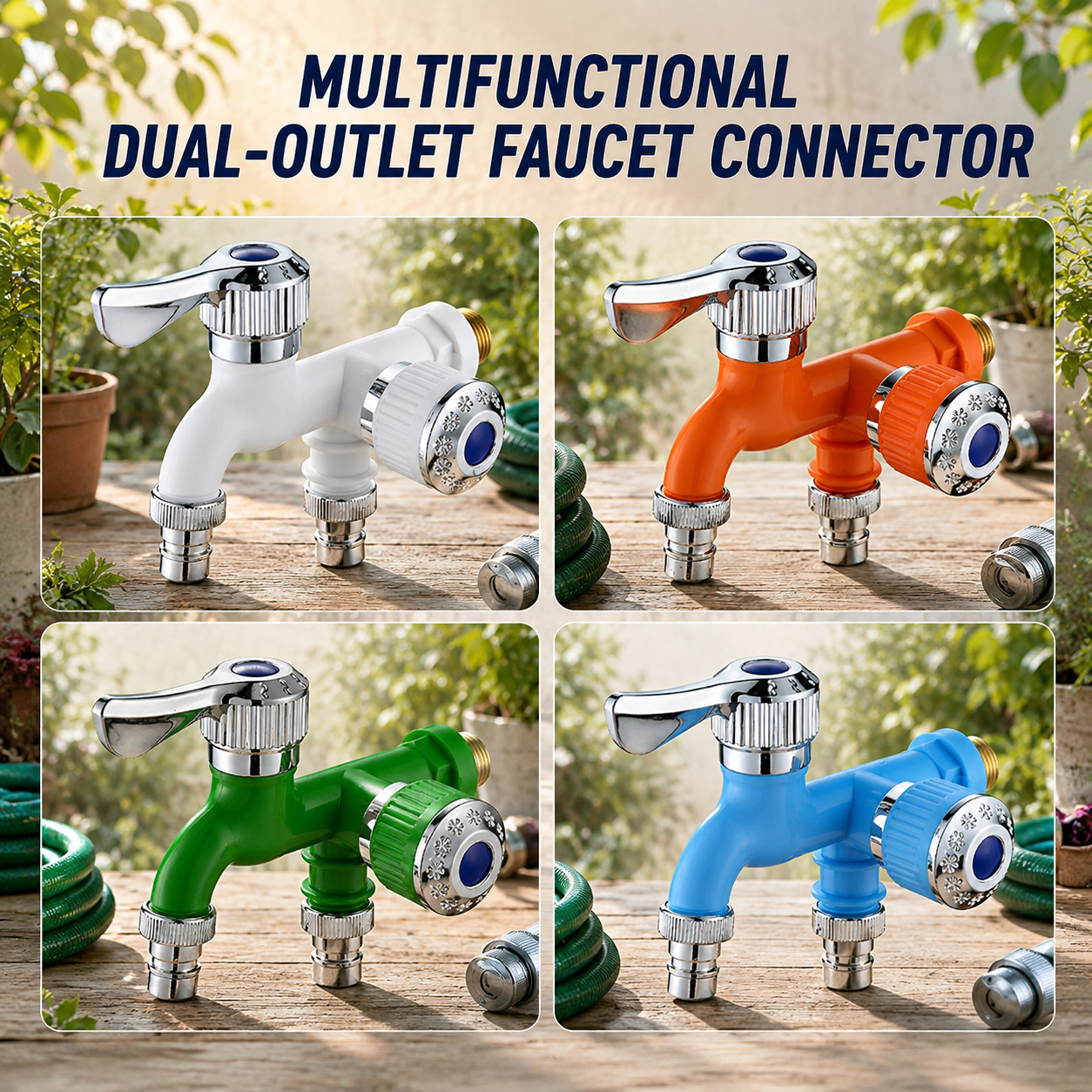 Multifunctional Dual-Outlet Water Connector for Washing Machine