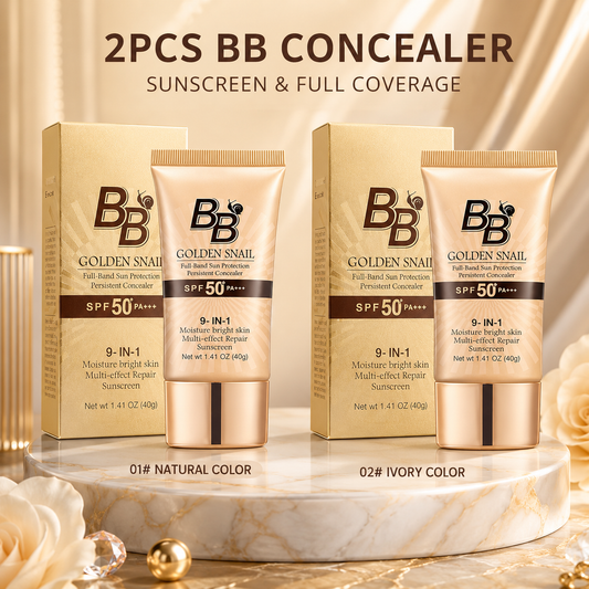 2PCS Sunscreen Cover BB Cream - Tinted Moisturizer with Full Coverage Concealer, SPF50+ PA++++, Long-Lasting Lightweight Formula