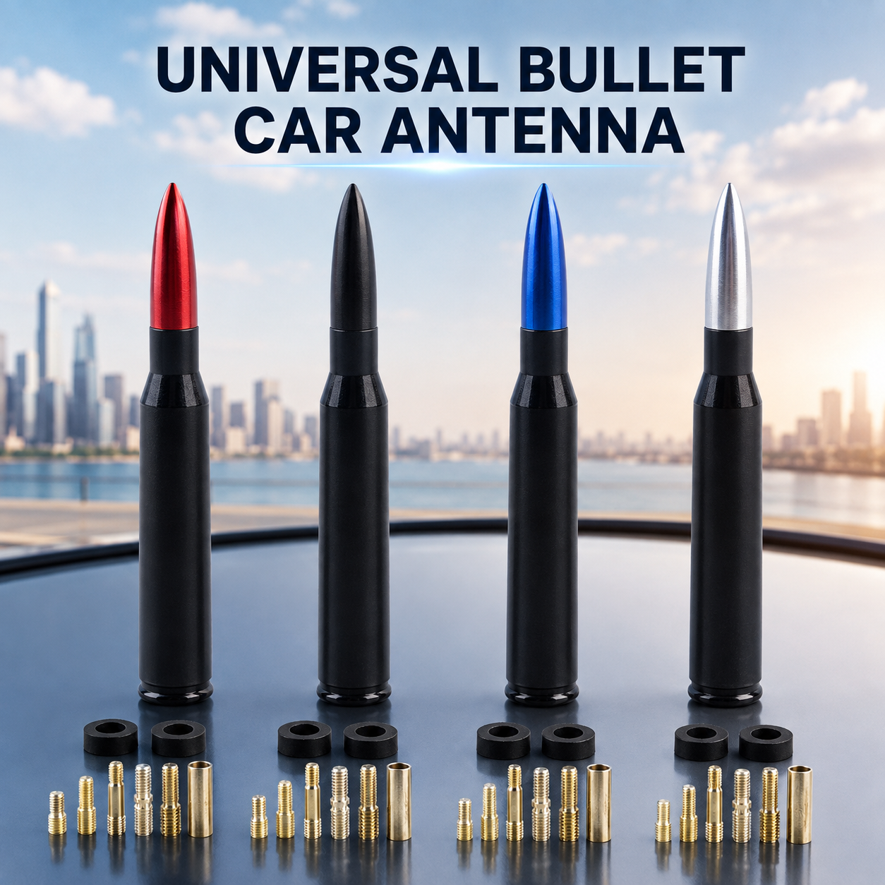 Vehicle Antenna – Aluminum Alloy Replacement Antenna (Gasket Included)