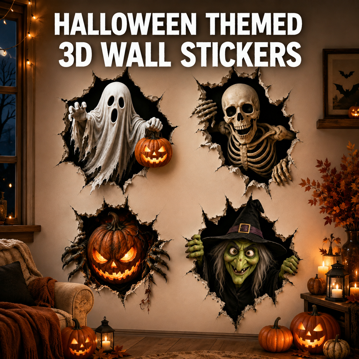 Halloween Breakthrough 3D Wall Decals