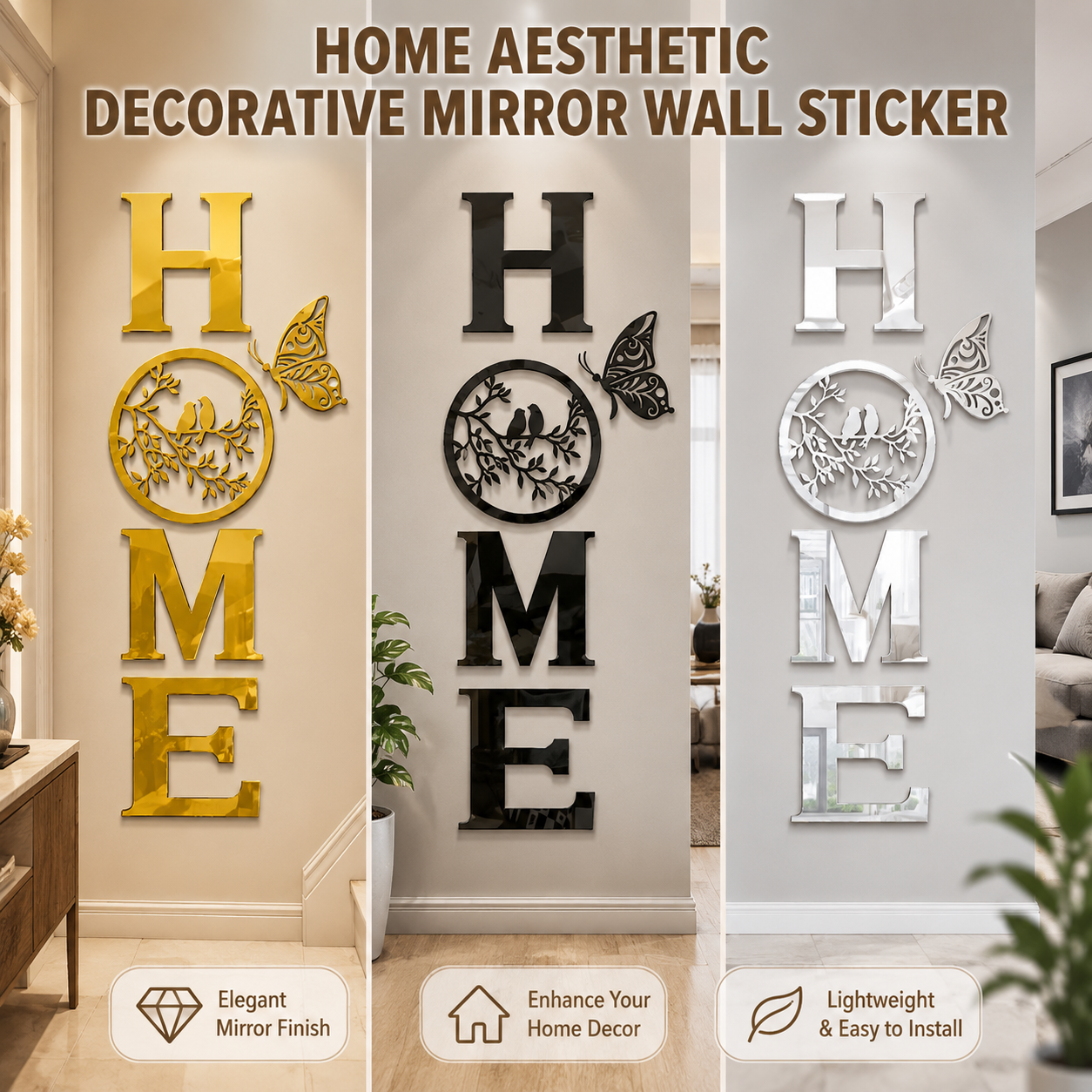 Home Aesthetics Decorative Mirror Wall Stickers