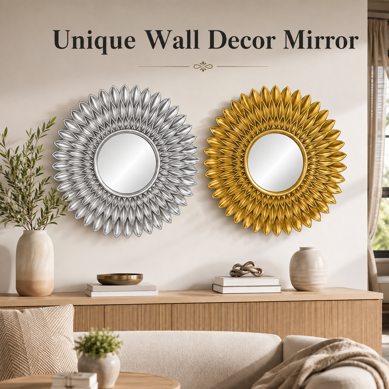 Unique wall-mounted decorative mirror