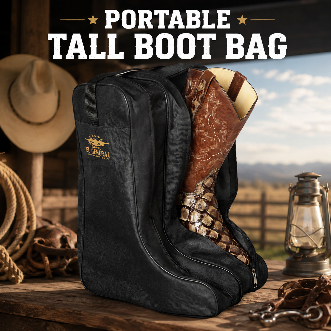 Portable tall boot storage bag