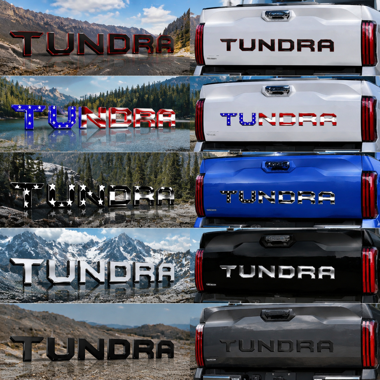 Premium Toyota Tundra Tailgate 3D Letter Insert Decals
