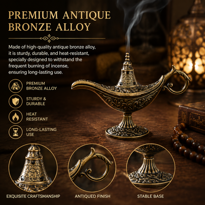 Aladdin-style incense burner stand—includes 42 incense pieces.