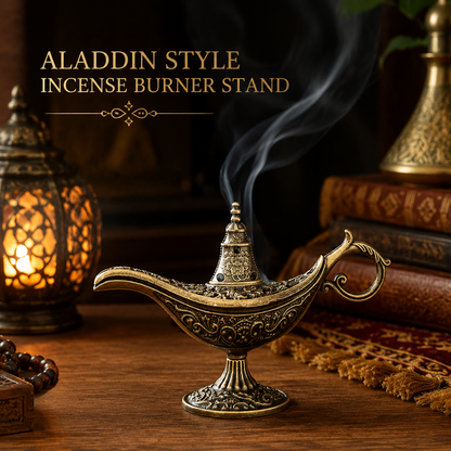 Aladdin-style incense burner stand—includes 42 incense pieces.
