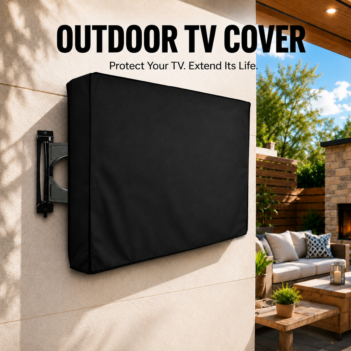 Outdoor TV cover, waterproof and weather-resistant