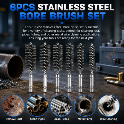 6-Piece Stainless Steel Bore Brush Set