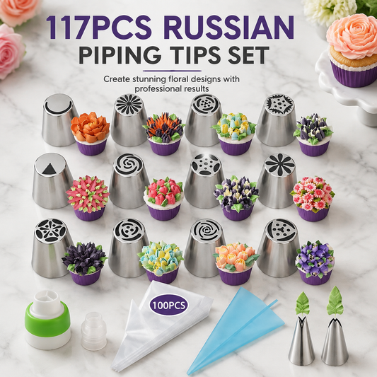 117 Pcs Russian Piping Tips Set