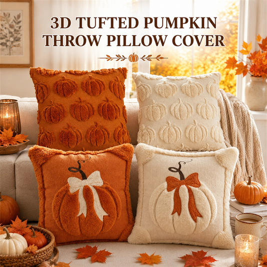2-Pack 3D Jacquard Pumpkin Pillow Covers