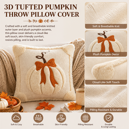 2-Pack 3D Jacquard Pumpkin Pillow Covers
