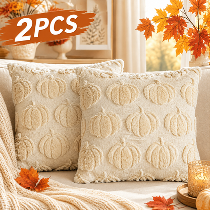 2-Pack 3D Jacquard Pumpkin Pillow Covers