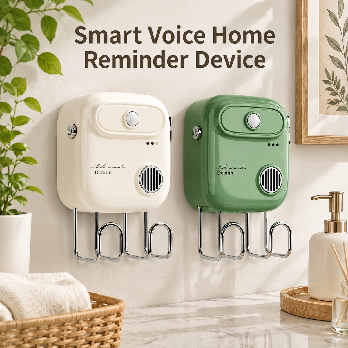 Door Exit Reminder with Key Holder, Recordable Voice Reminder