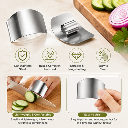 2 Pcs Stainless Steel Finger Protector for Cutting Food
