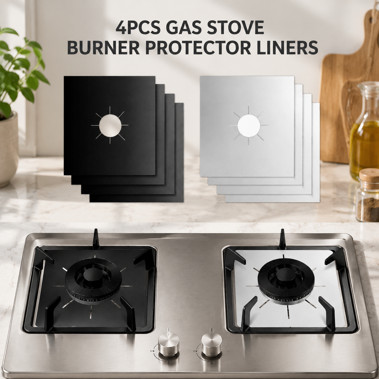 4PCS Reusable Gas Stove Burner Covers