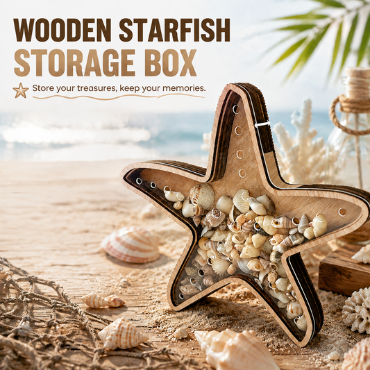 Wooden Starfish Storage Box