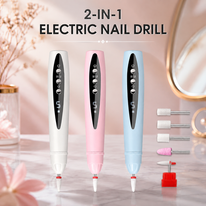 2-in-1 Electric Nail Drill with UV Gel Light Portable Manicure Pedicure Kit