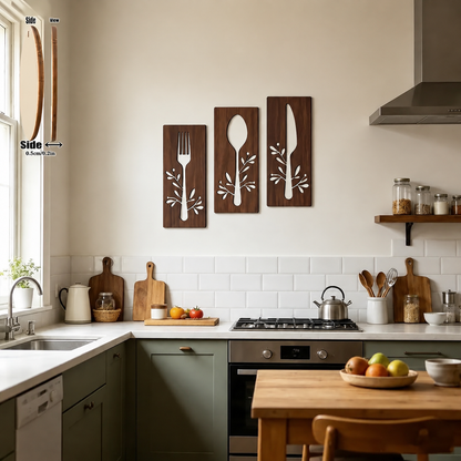 3-Piece Wooden Kitchen Wall Signs