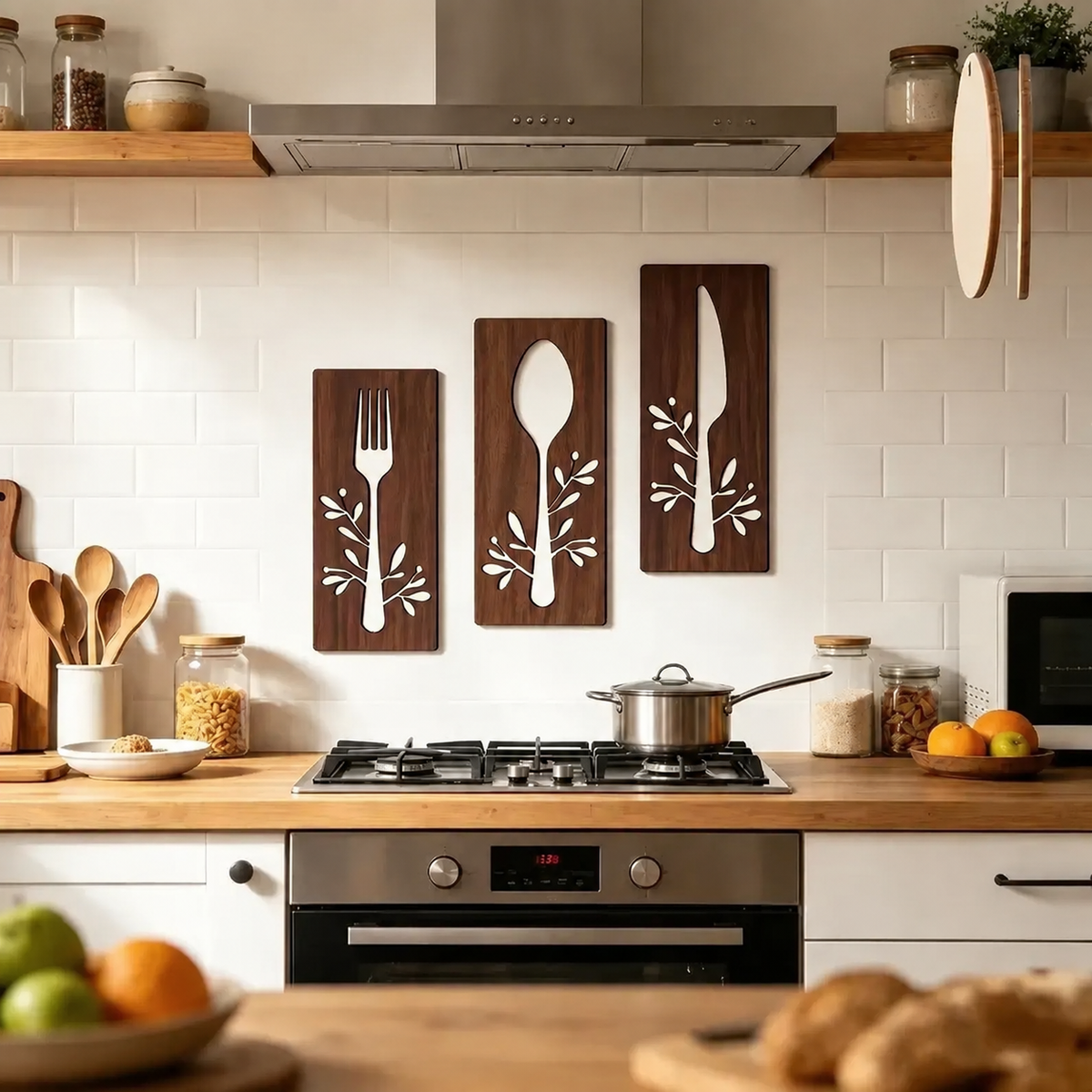 3-Piece Wooden Kitchen Wall Signs