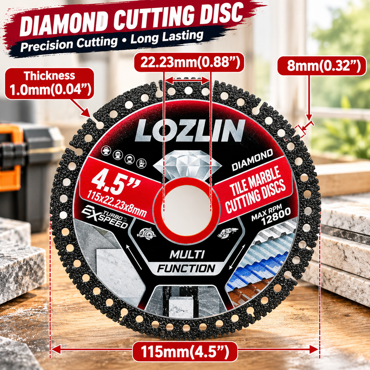 Diamond Blades 3PCS 4.5" Diamond Blade for Tile Cutting