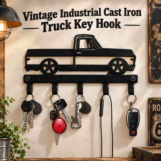 Vintage Industrial Cast Iron Truck-Shape Key Hooks