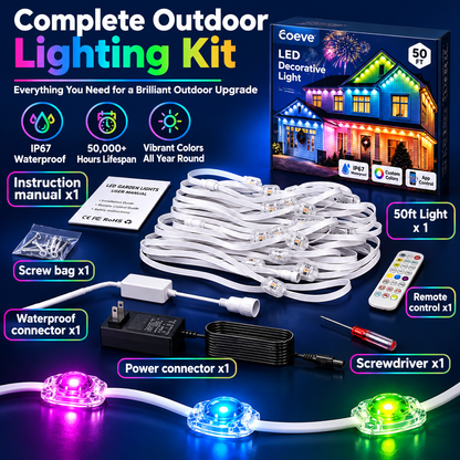 Outdoor Eave LED Strip Lights - Permanent Programmable RGB Changing LED