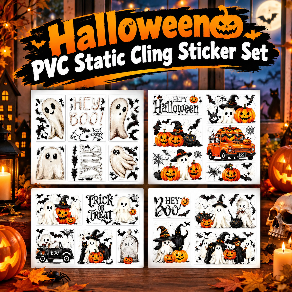 Halloween PVC Cling Decorative Stickers