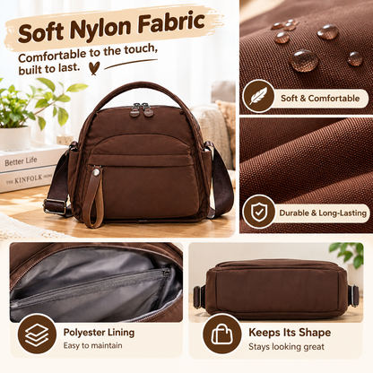Women's Small Lightweight Quilted Oxford Fabric Tote Bag
