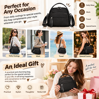 Women's Small Lightweight Quilted Oxford Fabric Tote Bag