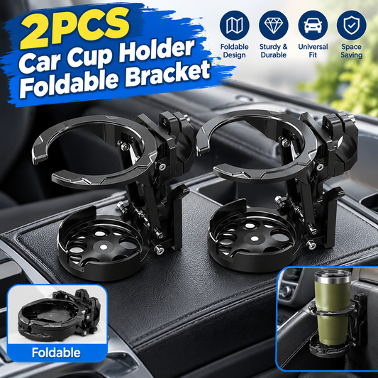 2PCS Bike Water Holder, Rotating Bottle Cage, Foldable Cup Mount Adjustable Folding Design